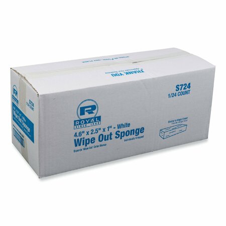 AMERCAREROYAL Medium-Duty Wipe Out Scrubbing Sponge, 4.6 x 2.5 x 1, White, 24PK S724